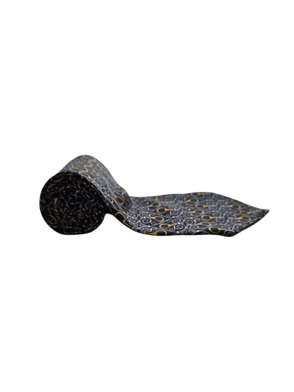Paolo Gucci Vintage Hand Finished Italian Silk Horsebit Tie